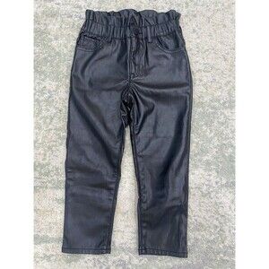 Baby Gap Girls 5T 5 Years Highrise Black Vegan Leather Pants Jeans